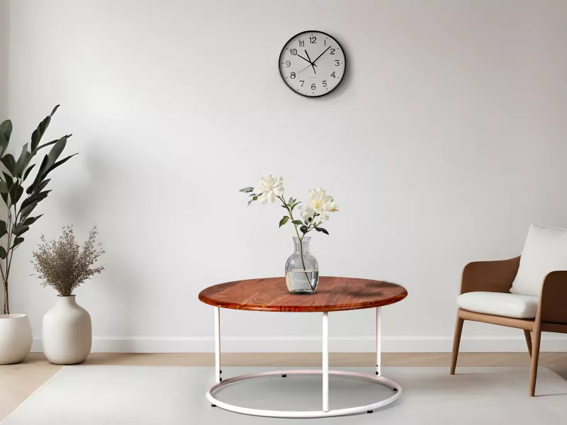 Clara Centre Table with Metal Frame and Wooden Top